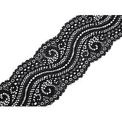 Dantelă elastică, lățime 65 mm - Negru (1 Metru)