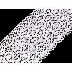 Dantelă bumbac croşetată, lățime 14 cm - Alb (1 Metru)