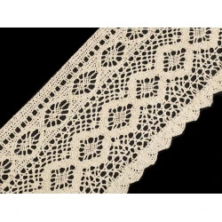 Dantelă bumbac croşetată, lățime 12,5 cm - Ecru deschis (1 Metru)