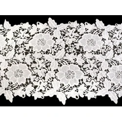 Dantelă brodată / napron, lățime 36 cm - Off white (1 Metru)