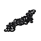 Aplicație brodată pe organza cu perle ți paiete, 11x26 cm - Negru (2 Bucăți)