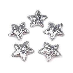 Steluțe decorative cu paiete, ø35 mm - Argintiu (10 Bucăți)