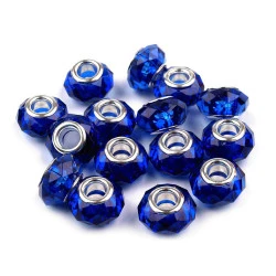 Mărgele fațetate tip pandora, 14,5x9 mm - Bleumarin (20 Bucăți)