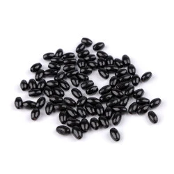 Mărgele din lemn ovale, 5x8 mm - Negru (500 Grame)