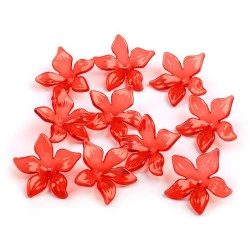 Mărgele floare, ø25 mm - Roșu cinabru (20 Bucăți)