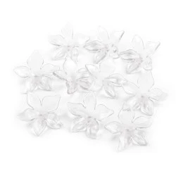 Mărgele floare, ø25 mm - Transparent (20 Bucăți)