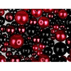 Perle sticlă lucioase, mix mărimi și culori, ø4-12 mm - Mix (50 Grame)