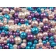 Perle sticlă lucioase, mix mărimi și culori, ø4-12 mm - Mix (50 Grame)