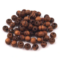 Mărgele din lemn strip, ø8 mm - Pin (10 Grame)