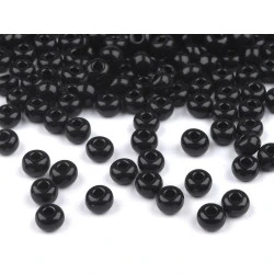 Mărgele nisip preciosa, 6/0 - 4mm - Negru (20 Grame)