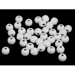 Mărgele din lemn, ø10 mm - Alb (1000 Grame)