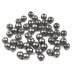 Perle sticlă lucioase, ø6 mm - Argintiu închis (50 Grame)