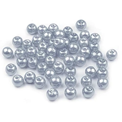 Perle sticlă lucioase, ø6 mm - Argintiu (50 Grame)