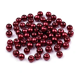 Perle sticlă lucioase, ø6 mm - Bordo (50 Grame)