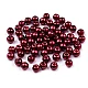 Perle sticlă lucioase, ø6 mm - Maro închis (50 Grame)