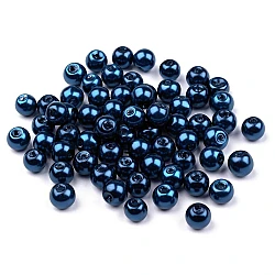 Perle sticlă lucioase, ø6 mm - Albastru parizian (50 Grame)