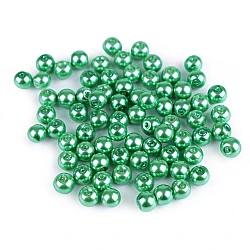 Perle sticlă lucioase, ø6 mm - Verde pastel (50 Grame)