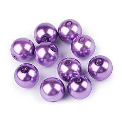 Perle sticlă lucioase, ø10 mm - Mov deschis (50 Grame)