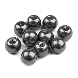 Perle sticlă lucioase, ø10 mm - Argintiu închis (50 Grame)