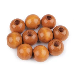 Mărgele din lemn, ø22-25 mm - Maro coniac (10 Bucăți)