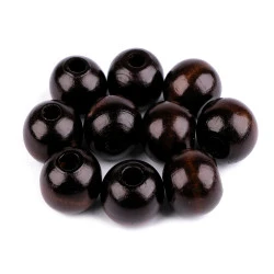 Mărgele din lemn, ø22-25 mm - Maro cafeniu (10 Bucăți)