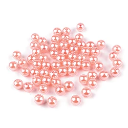 Perle plastic glance, ø8 mm - Roz (20 Grame)