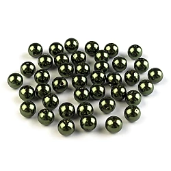 Perle plastic glance, ø8 mm - Verde închis (20 Grame)
