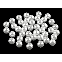 Perle plastic glance, ø8 mm - Alb (20 Grame)