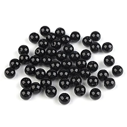 Perle plastic glance, ø8 mm - Negru (20 Grame)