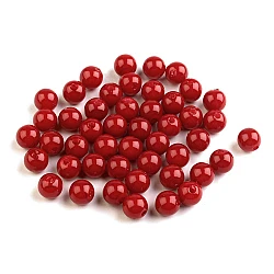 Perle plastic glance, ø8 mm - Roșu căpșună (20 Grame)