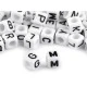 Mărgele cubice, litere alfabet mix, 6 mm - Mix alb-negru (1 Sac)