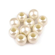 Mărgele sidefate cu gaură mare, 11x15 mm - Alb sidefat (10 Bucăți)