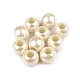 Mărgele sidefate cu gaură mare, 11x15 mm - Alb sidefat (10 Bucăți)