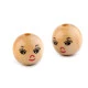 Mărgele din lemn cu figuri pictate, ø18 mm - Natur (10 Bucăți)