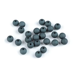 Mărgele plastic mate, ø8 mm - Antracit (2000 Bucăți)