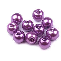 Perle sticlă lucioase, ø8 mm - Violet (50 Grame)