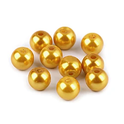 Perle sticlă lucioase, ø8 mm - Auriu deschis (50 Grame)