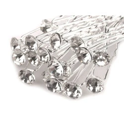 Ace de par cu stras, ø7,2 mm - Cristal (100 Bucăți)