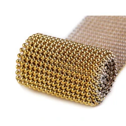 Bandă decorativă cu perle, lățime 50 mm - Auriu (36 Metri)