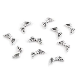 Distanțier bijuterii, model aripi, 7x15 mm - Platinum (10 Bucăți)