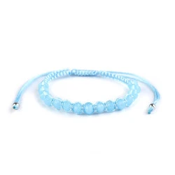 Brăţară shamballa cu mărgele fațetate - Bleu nu-mă-uita (1 Bucată)