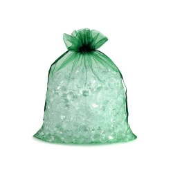 Săculeț organza pentru cadouri, 20x26 cm - Verde închis (5 Bucăți)