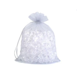 Săculeț organza pentru cadouri, 20x26 cm - Argintiu (100 Bucăți)