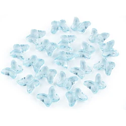 Fluturi decorativi din plastic, 15x18 mm - Albastru angel (100 Bucăți)