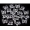 Fluturi decorativi din plastic, 15x18 mm - Transparent (20 Bucăți)