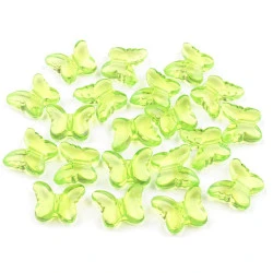 Fluturi decorativi din plastic, 15x18 mm - Verde deschis (100 Bucăți)