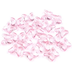 Fluturi decorativi din plastic, 15x18 mm - Roz baby (100 Bucăți)