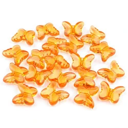 Fluturi decorativi din plastic, 15x18 mm - Portocaliu (100 Bucăți)