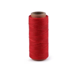 Ață cerată poliester, 1 mm - Roșu (1 Bucată)