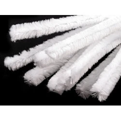 Sârmă plușată, ø15 mm, lungime 30 cm - Alb (10 Bucăți)